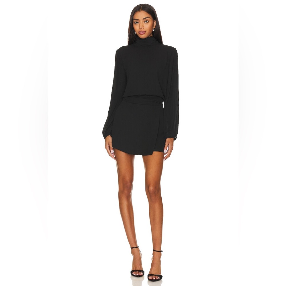 Open Back Turtleneck Skort in Black